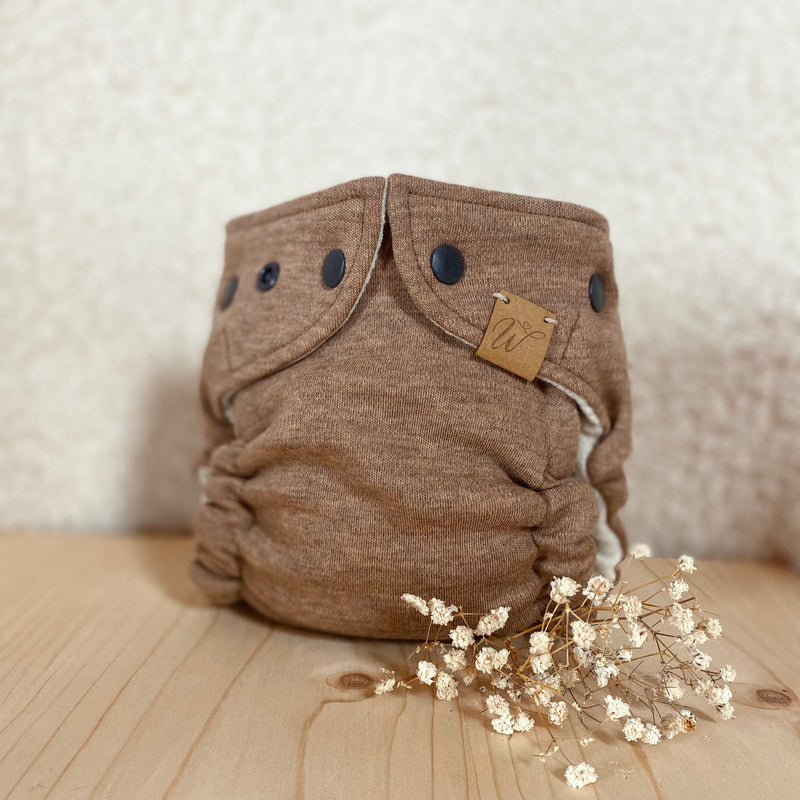 WickelArt Wollüberhose Mini Haselnuss vorne