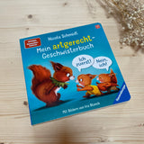 Buchcover ‚Mein artgerecht-Geschwisterbuch‘ mit Illustration von zwei Eichhörnchen-Geschwistern.