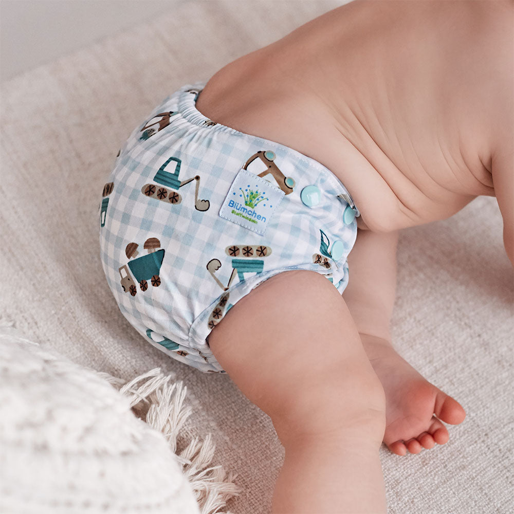 Blümchen Überhose, One Size, 3,5-16 Kg, Mit Druckknöpfen – Wasserdicht Für Stoffwindeln